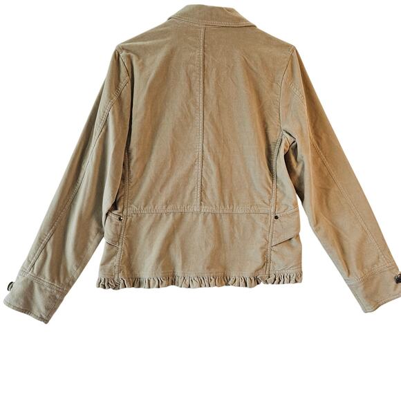 Eivissa Velvet Blazer Jacket Beige Ruffle Lace Size XL Retro Chic, Boho Y2K - Picture 2 of 8